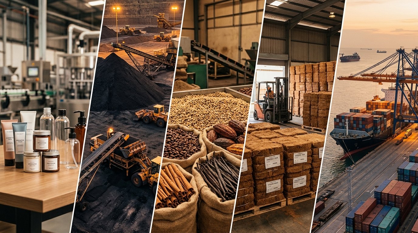 Five industry sectors: packaging, energy, agriculture, fiber, global markets